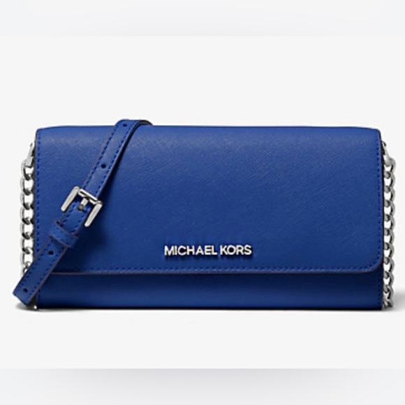 Michael Kors Jet Set Crossbody Bag Saffiano Leather Electric Blue - Picture 2 of 9